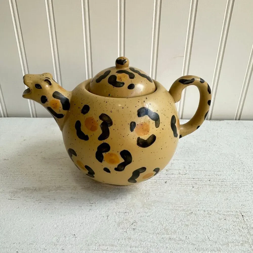Urban Outfitters Leopard Teapot Animal Print Ceramic Jungle Boho Decor